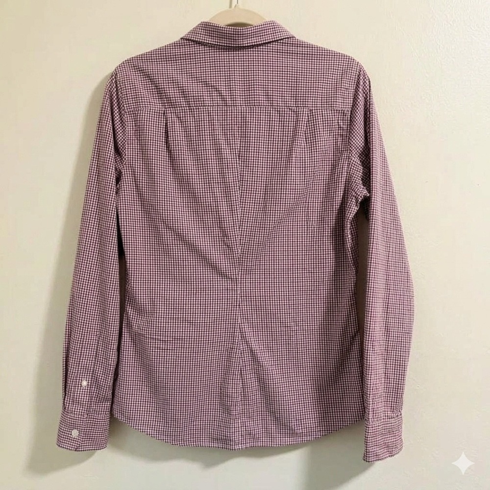 Frank & Eileen Barry Shirt Womens M Red Gingham Cotton Excellent Button Down - Picture 11 of 13